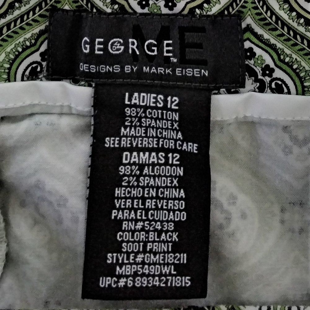 George Designs by Mark Eisen Skirt Pleated Size 12 Green Pockets Side Zip 001 - Picture 11 of 12